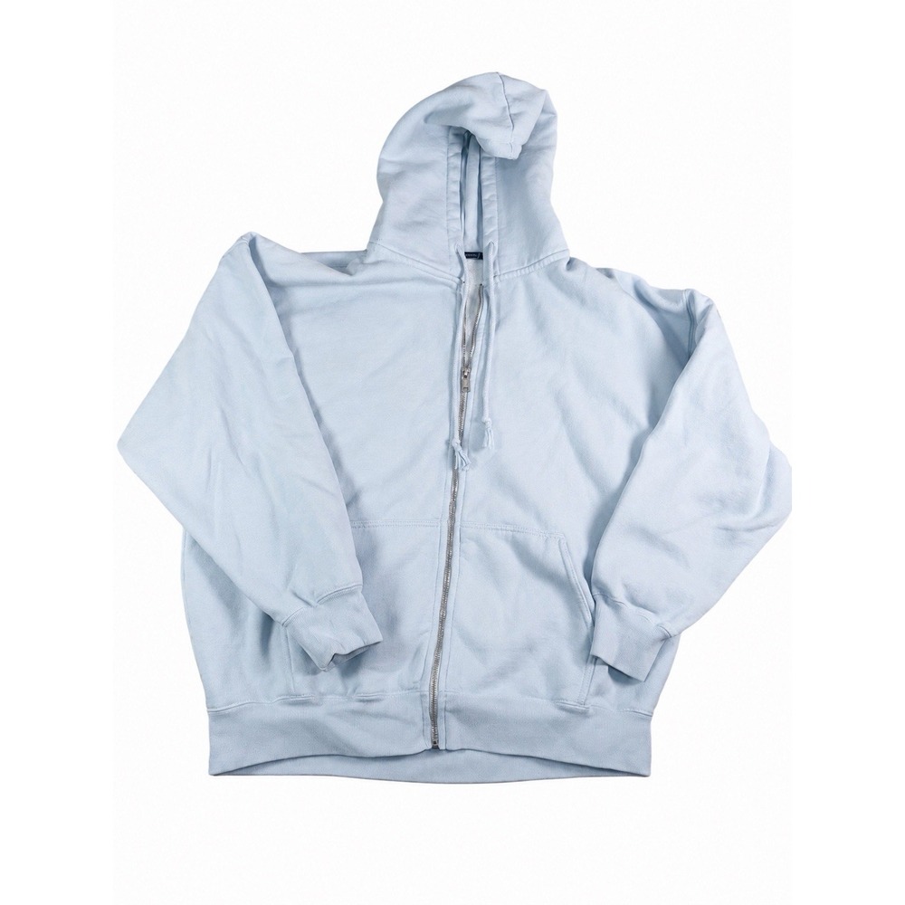 Brandy Melville Christy Hoodie Oversized Full Zip Womens One Size Light Blue